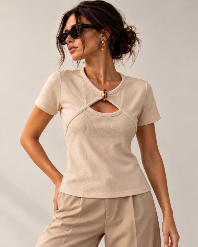 Футболка Butterfly beige